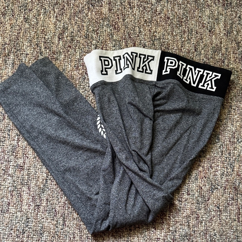 PINK Victoria's Secret Kids Charcoal and Black Leggings
